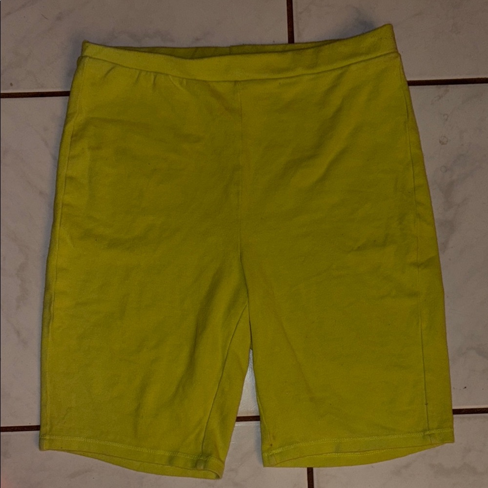 Forever 21 Yellow Bike Shorts Knee-Length Casual
